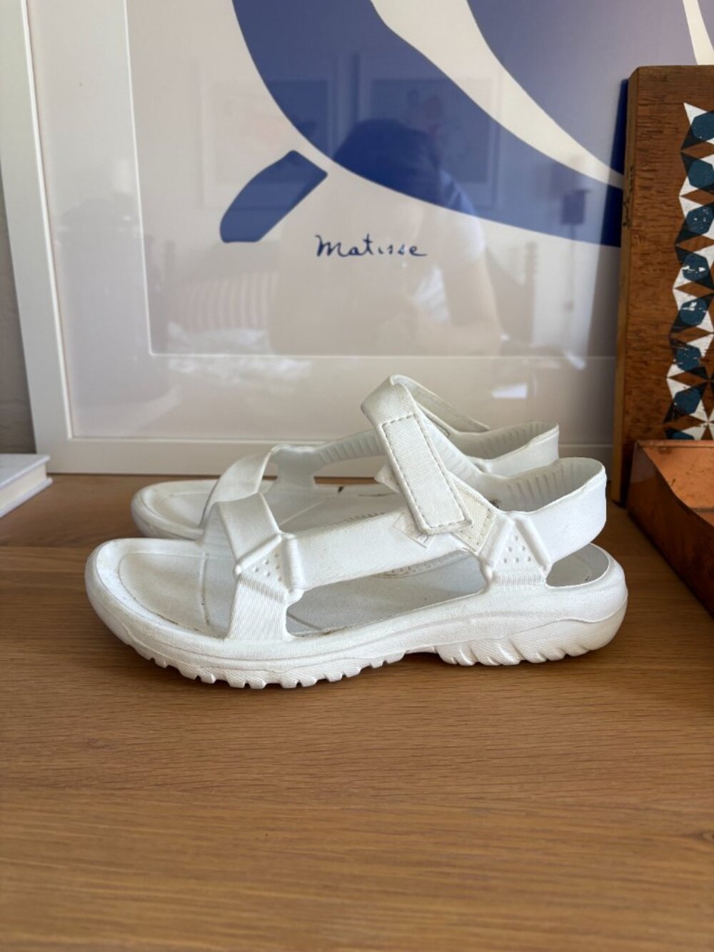 Teva Hurricane Drift Sandals, Birch White Size 8 - Picture 2 of 5